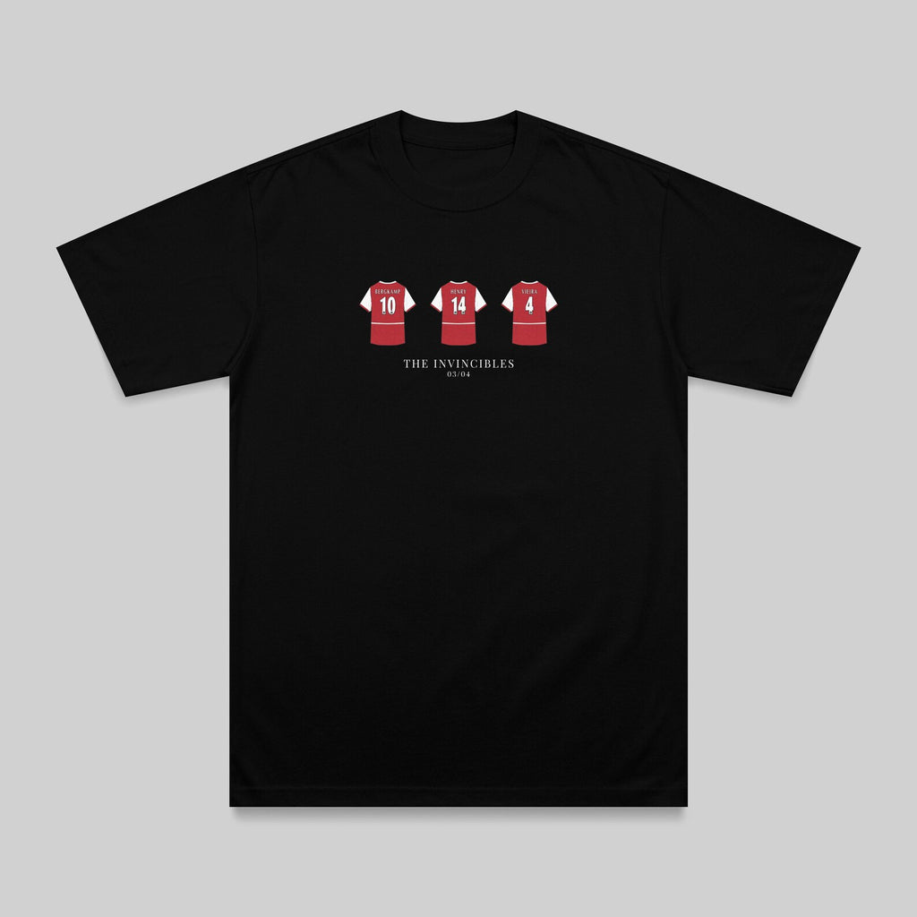 Arsenal Invincibles 03/04 embroidered t-shirt in black – flat lay