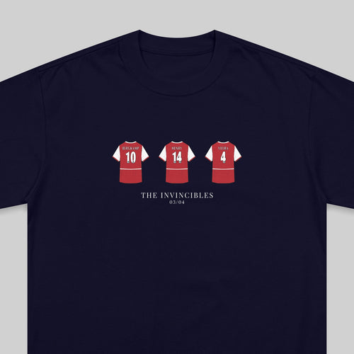 Arsenal Invincibles 03/04 embroidered t-shirt in navy – close-up detail