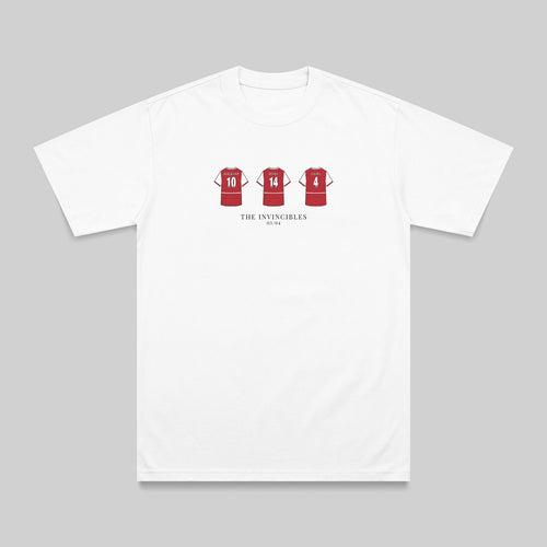 Arsenal Invincibles 03/04 embroidered t-shirt in white – flat lay