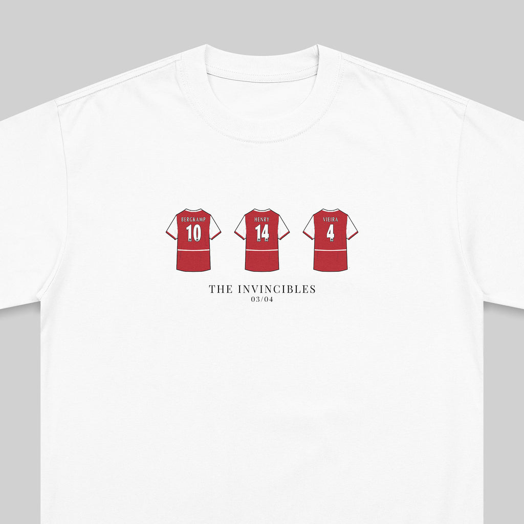 Arsenal Invincibles 03/04 embroidered t-shirt in white – close-up detail