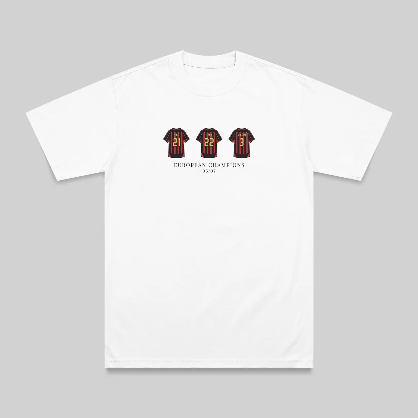 AC Milan 06/07 Champions embroidered t-shirt – embroidery close-up