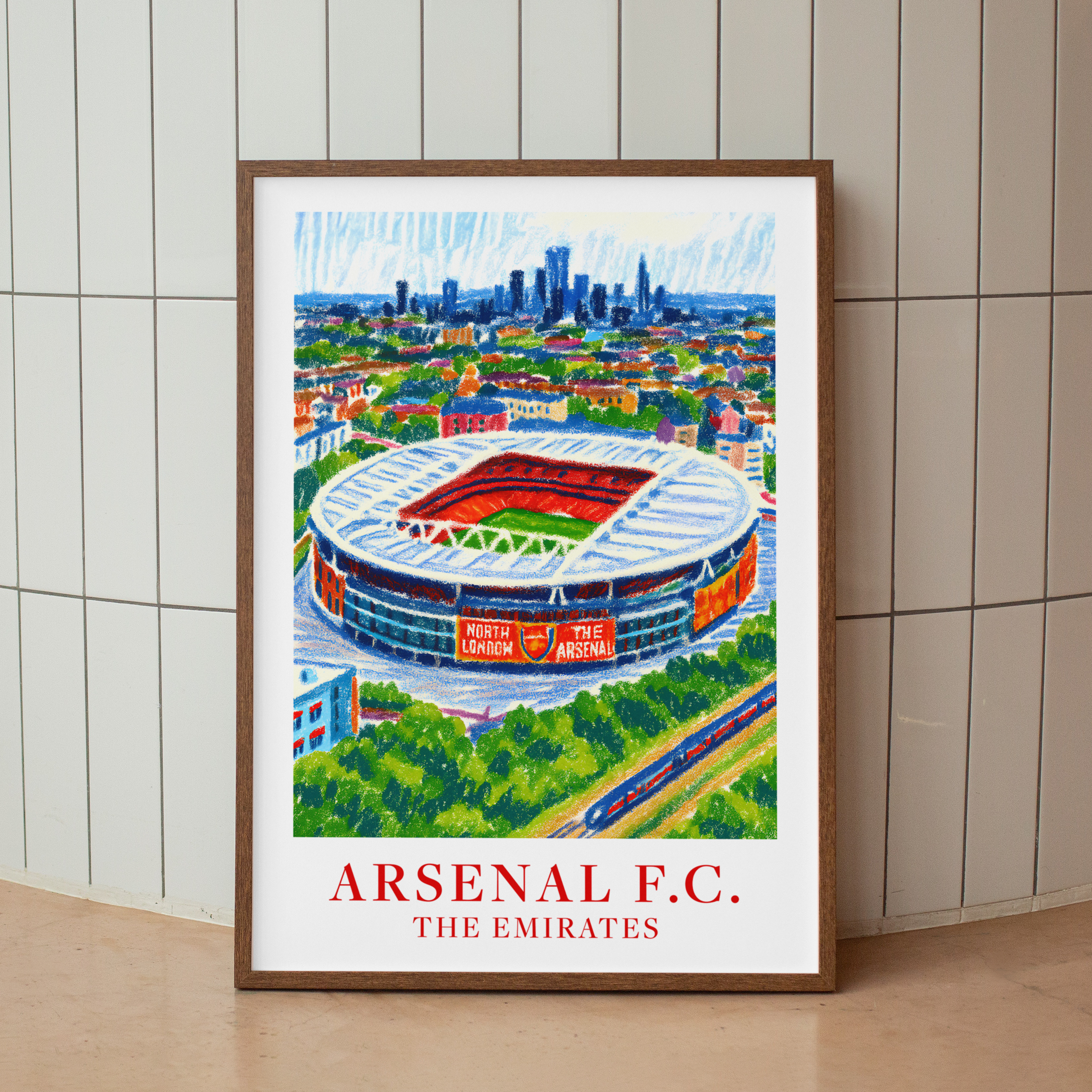 Arsenal Emirates Stadium art print – aerial view