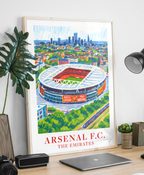 Arsenal Emirates Stadium art print – aerial view, close-up detail