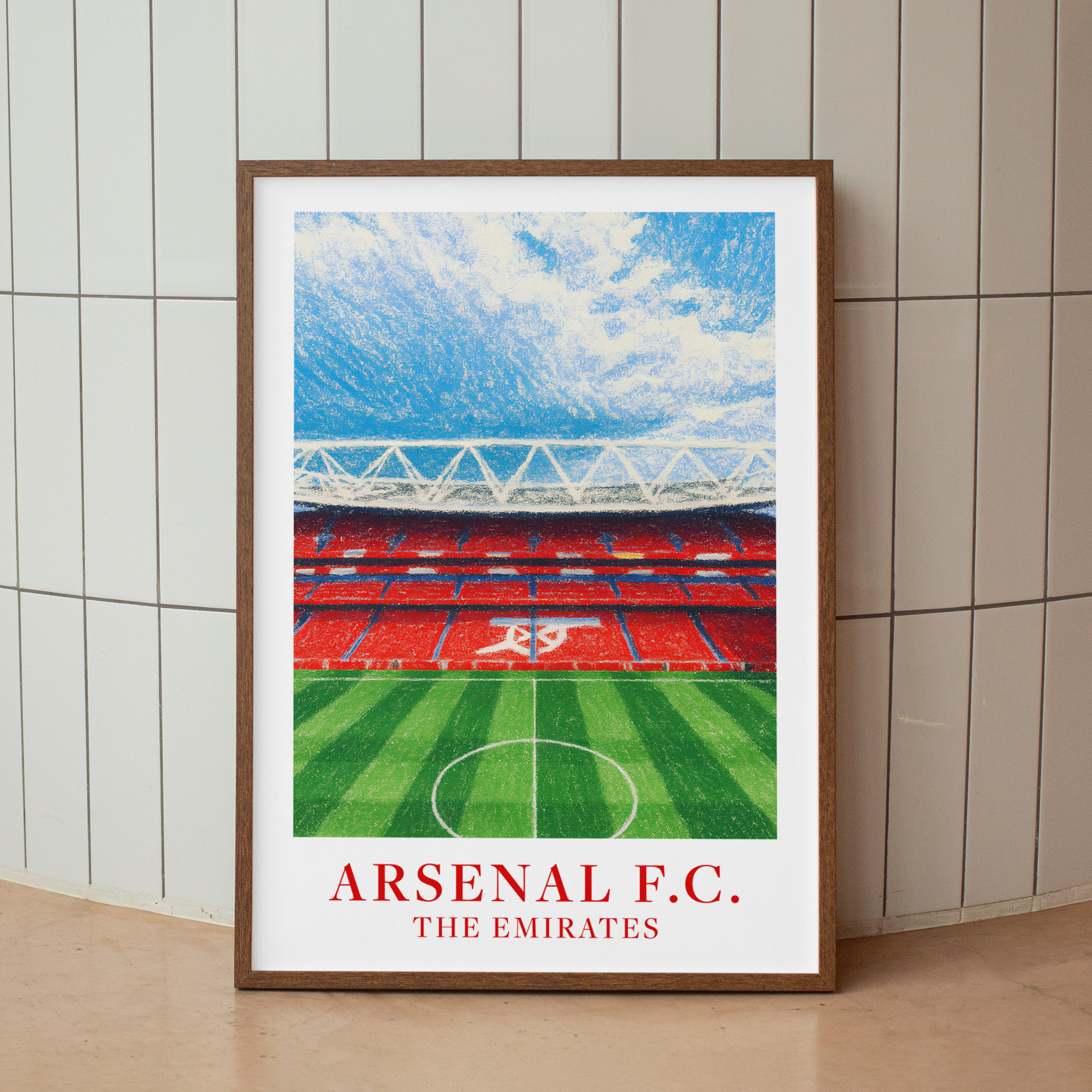 Arsenal Emirates Stadium art print – styled room mockup