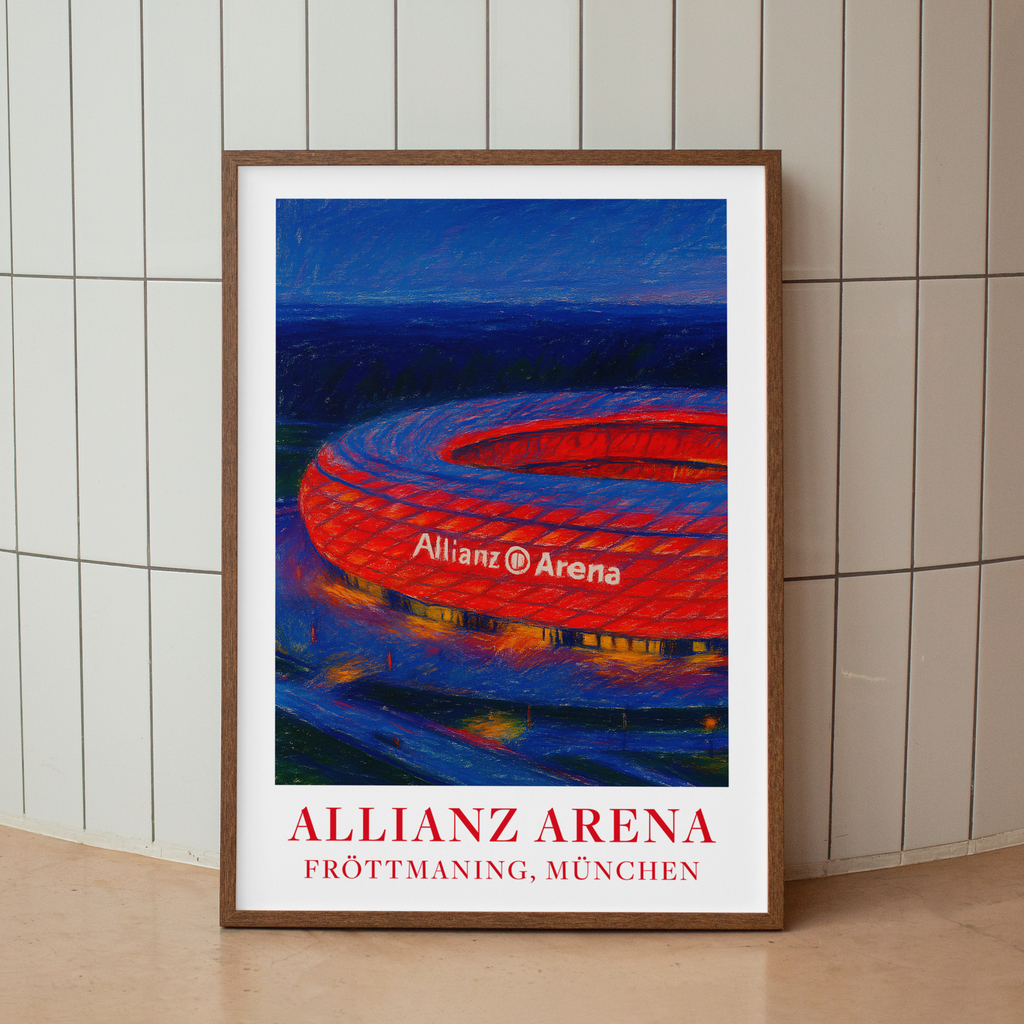 Bayern Munich Allianz Arena stadium art print – gallery wall mockup