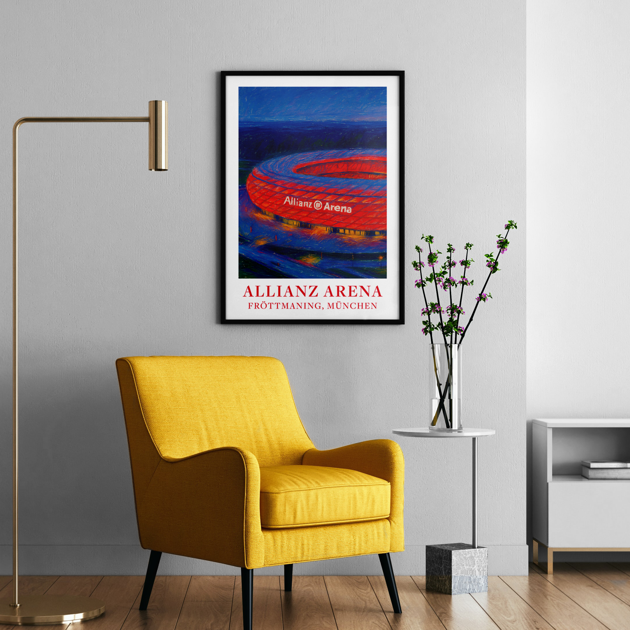 Bayern Munich Allianz Arena stadium art print – alternate display mockup