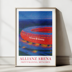 Bayern Munich Allianz Arena stadium art print – close-up detail
