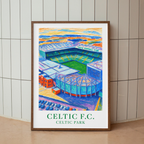 Celtic Park stadium art print – framed mockup