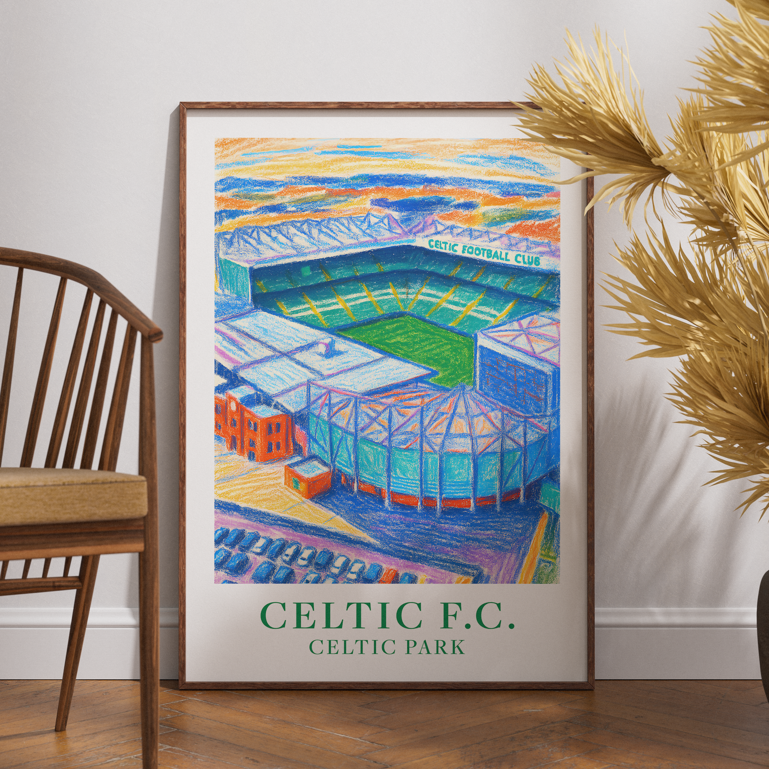 Celtic Park stadium art print – alternate display mockup