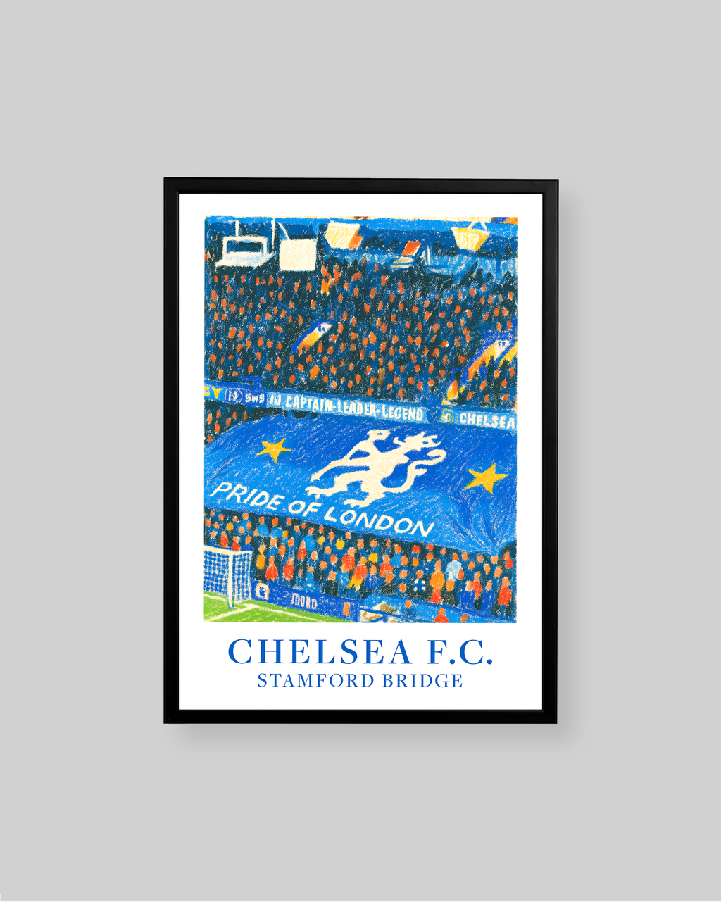A framed Chelsea F.C. print