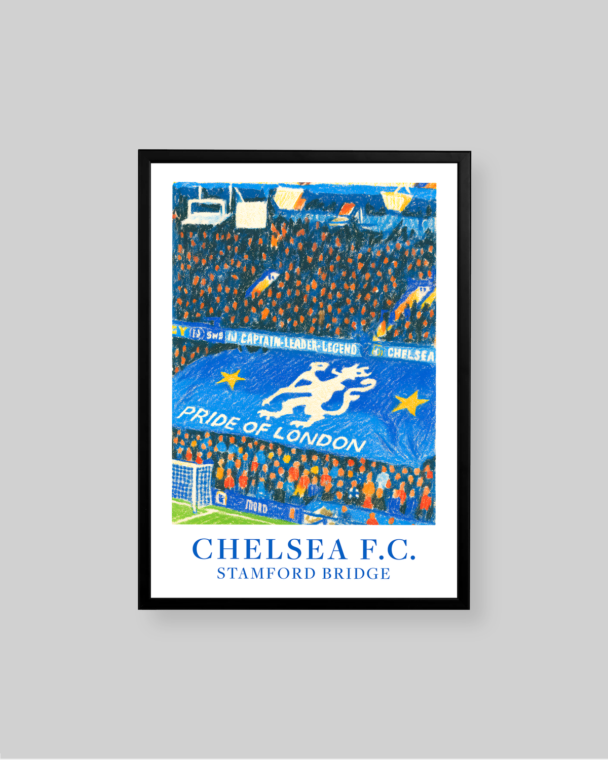 A framed Chelsea F.C. print