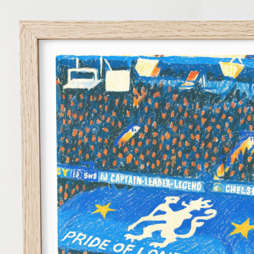 Chelsea Stamford Bridge stadium art print – alternate display mockup