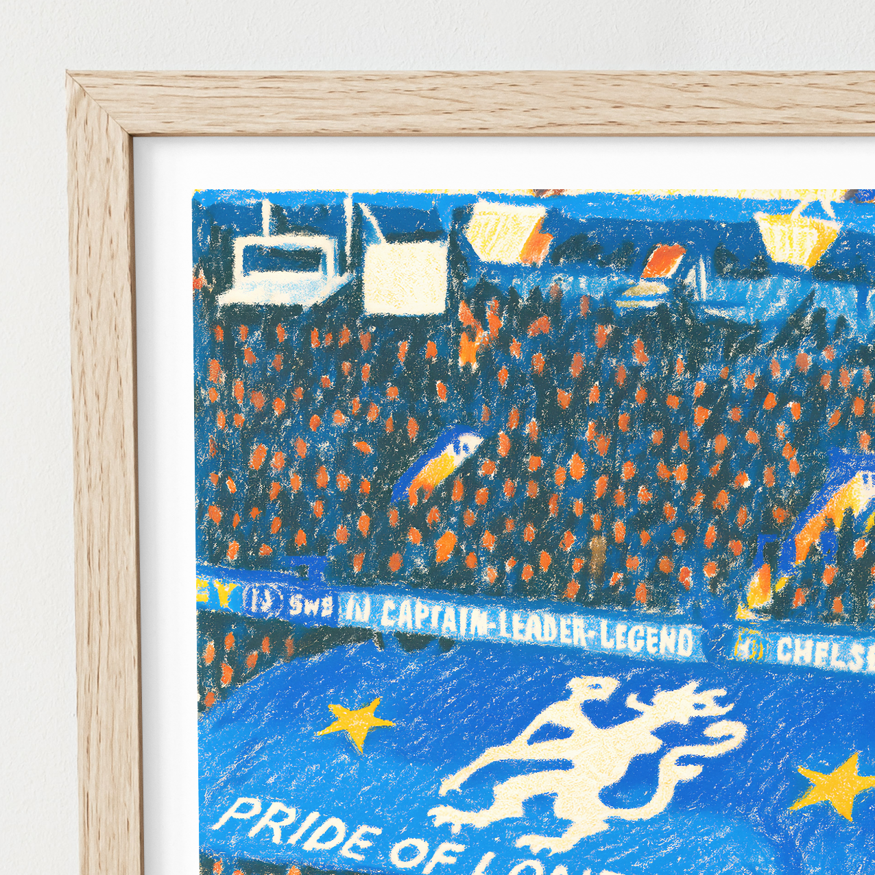 Chelsea Stamford Bridge stadium art print – alternate display mockup
