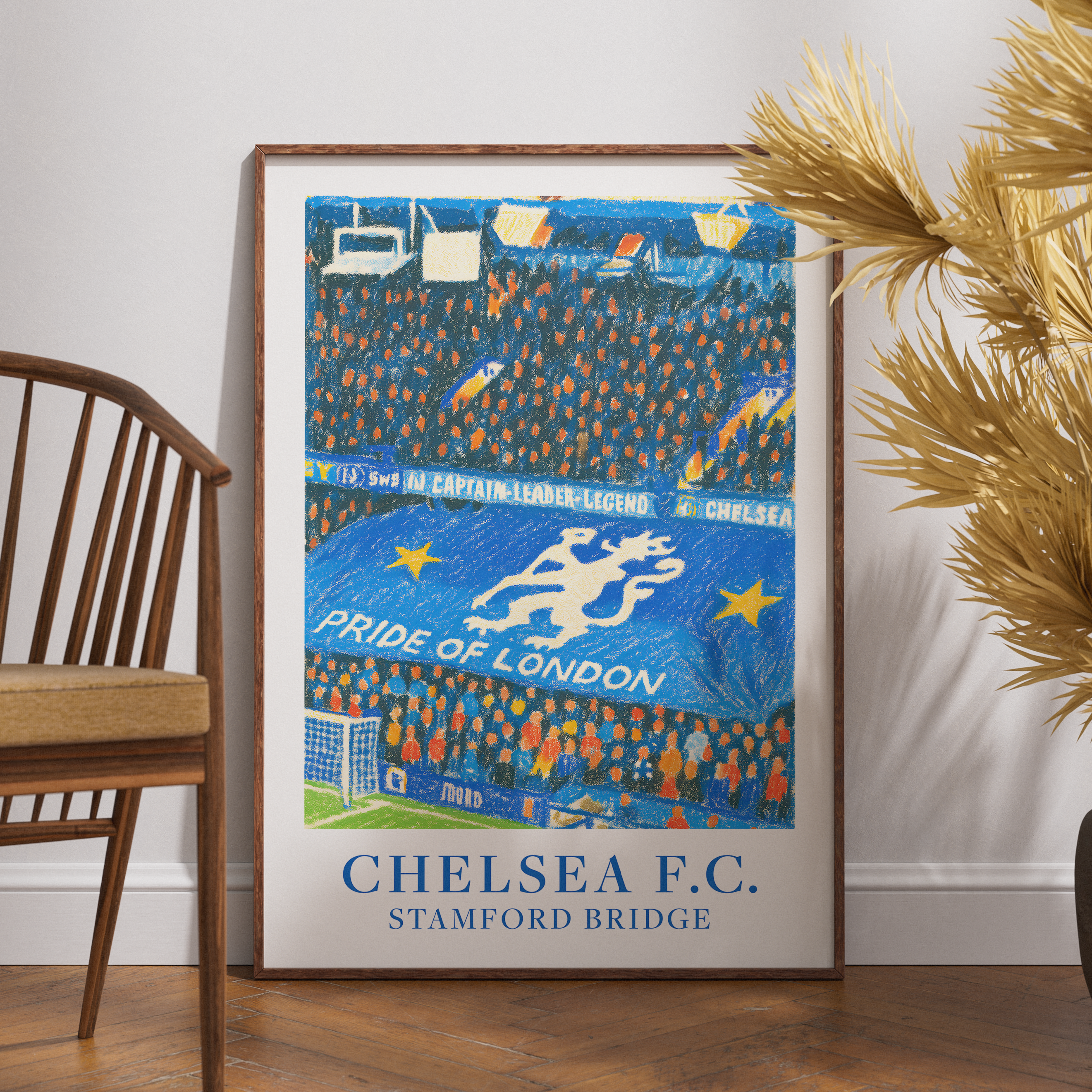 Chelsea Stamford Bridge stadium art print – close-up detail