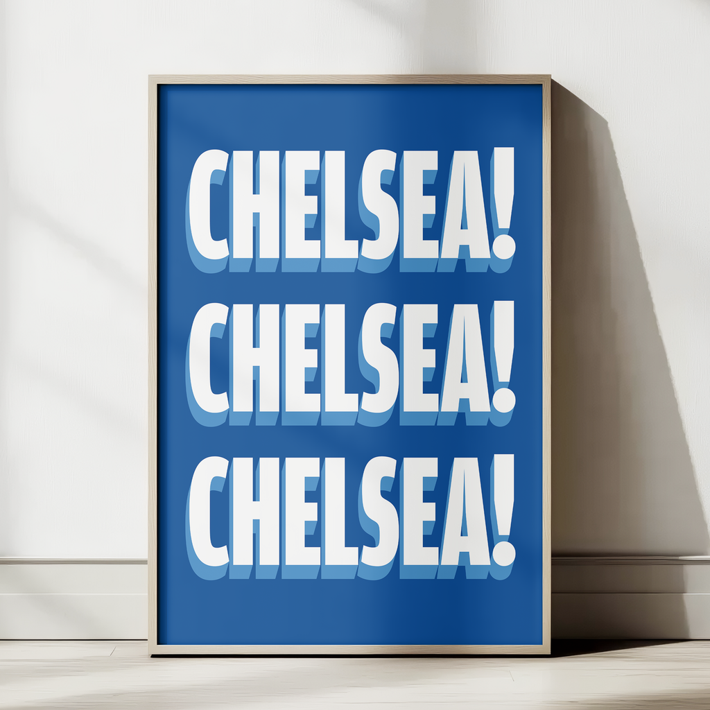 Chelsea chant typography wall art print – styled room mockup