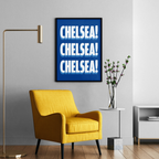 Chelsea chant typography wall art print – close-up typography detail