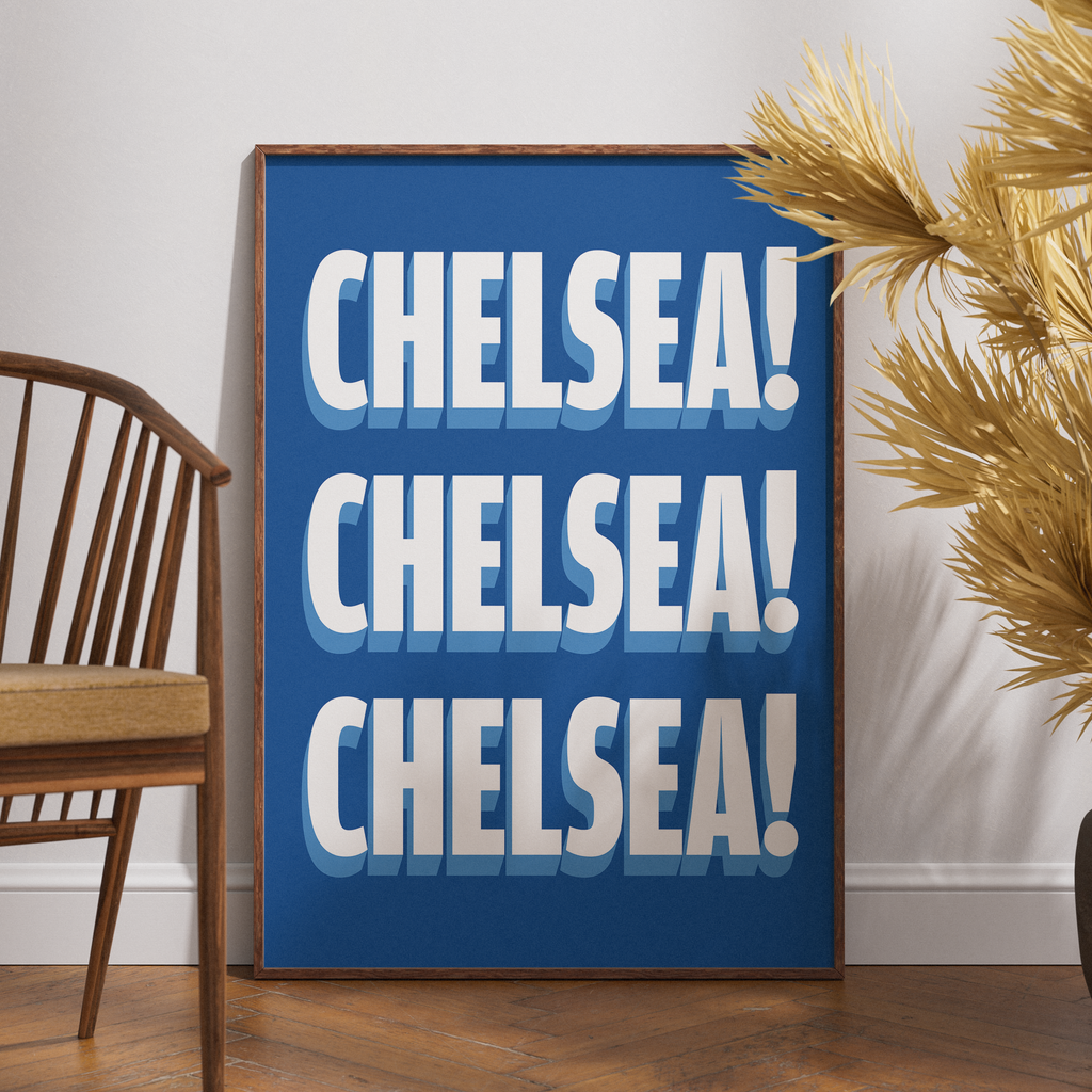 Chelsea chant typography wall art print – alternate display mockup
