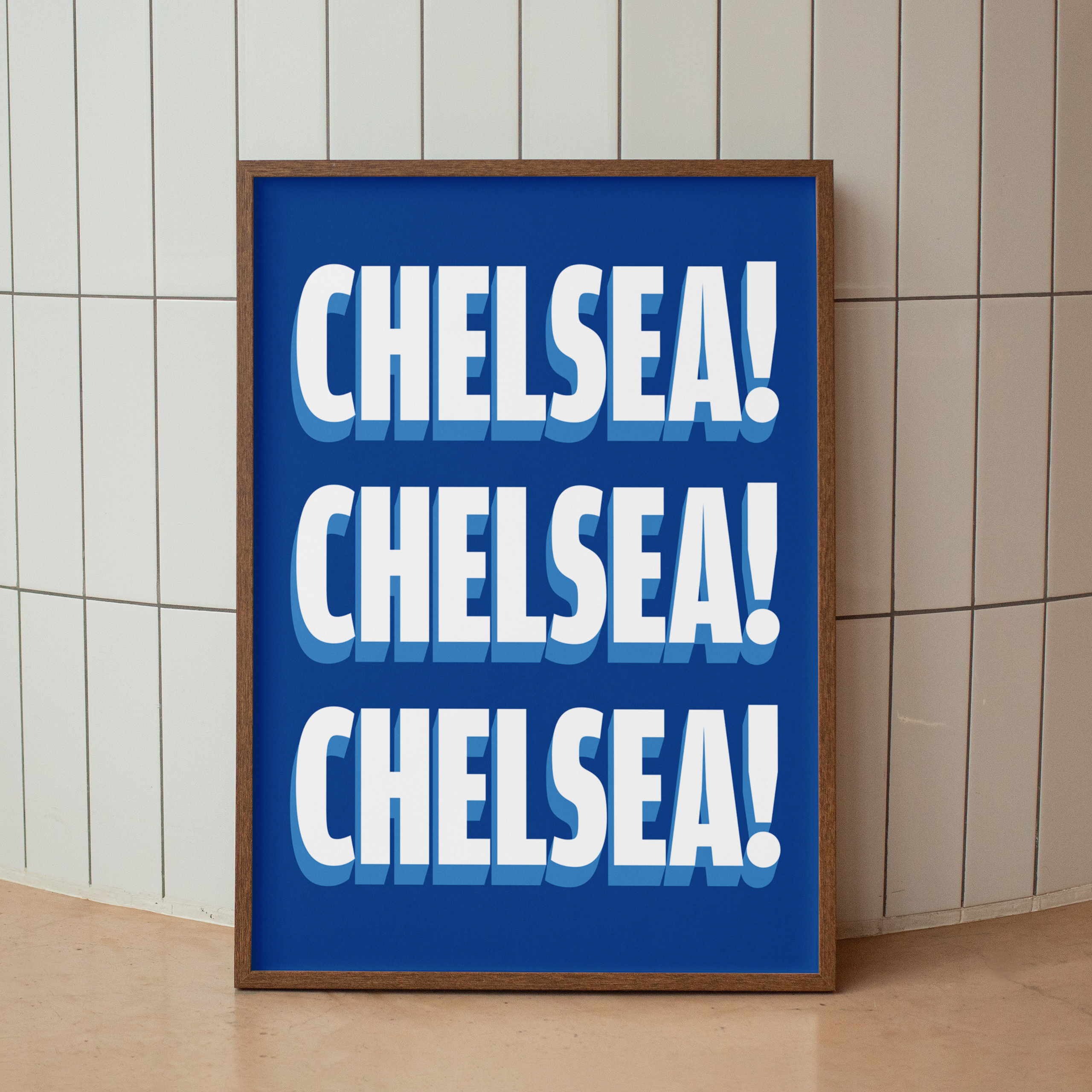 Chelsea chant typography wall art print – framed mockup