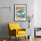 Everton Goodison Park stadium art print – gallery wall mockup