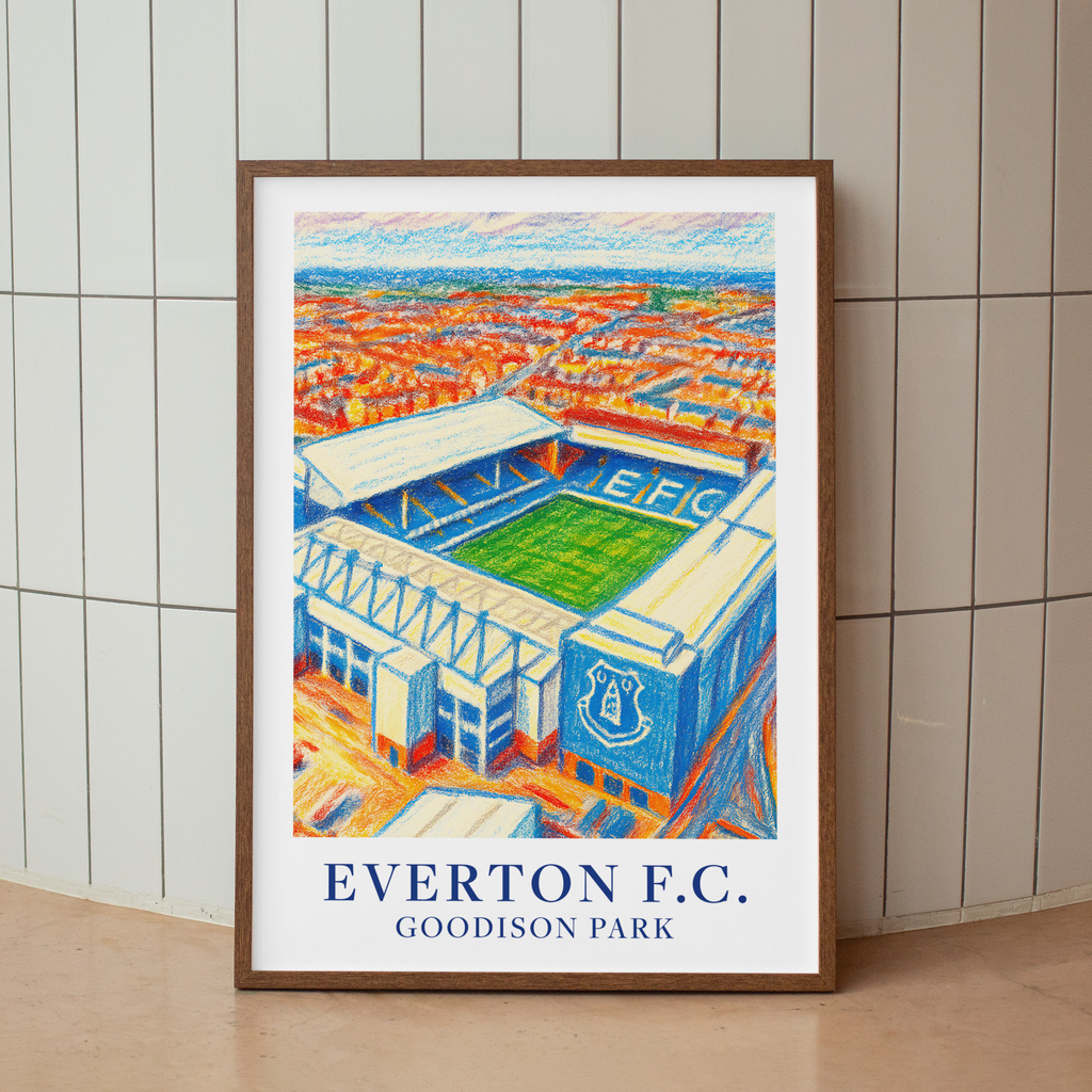Everton Goodison Park stadium art print – alternate display mockup