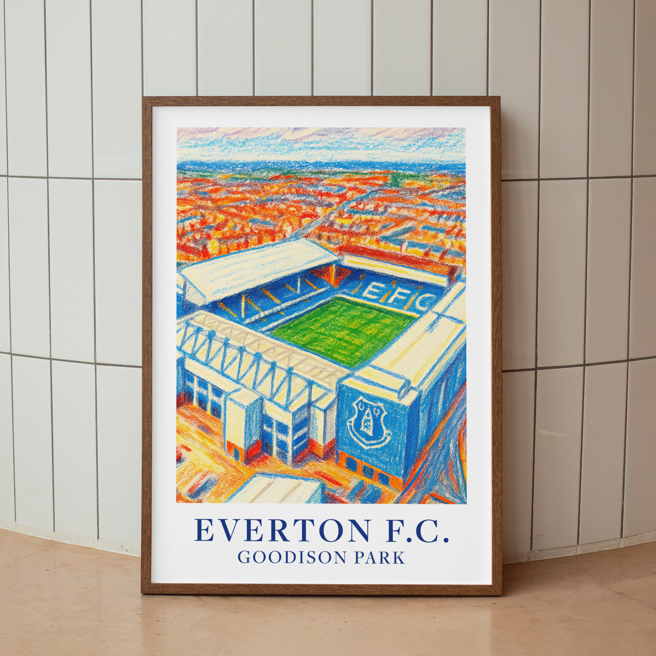 Everton Goodison Park stadium art print – alternate display mockup