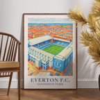 Everton Goodison Park stadium art print – styled room mockup