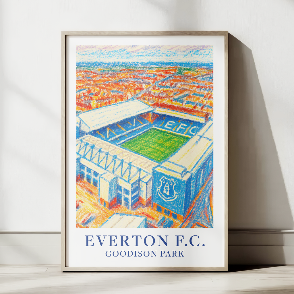 Everton Goodison Park stadium art print – close-up detail
