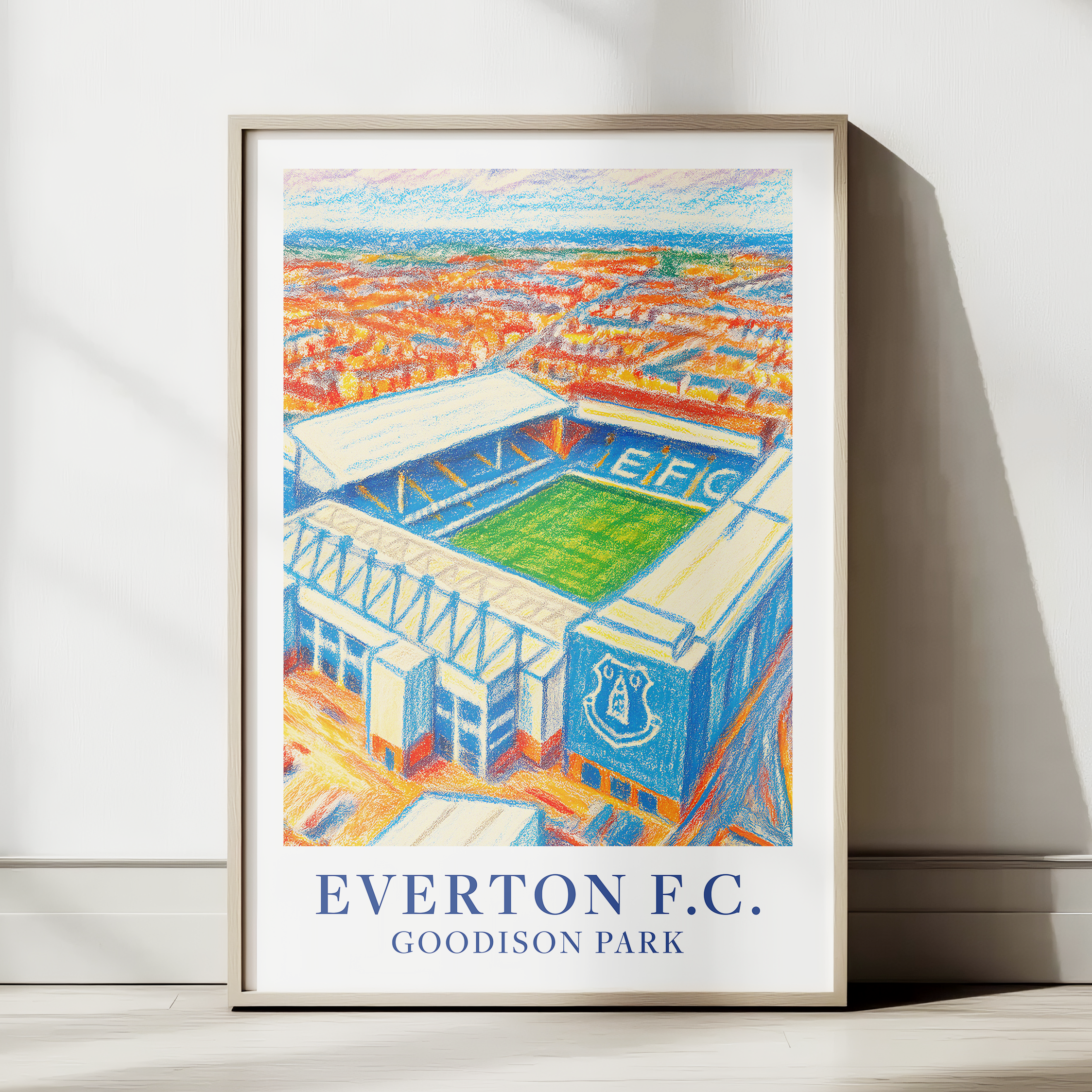 Everton Goodison Park stadium art print – close-up detail