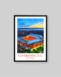 A framed art print of Anfield stadium by Liverpool F.C.