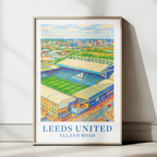 Leeds United Elland Road stadium art print – framed mockup