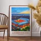 Liverpool Anfield Stadium at night art print – close-up detail