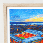 Liverpool Anfield Stadium at night art print – styled room mockup