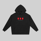 A black pullover hoodie with a front kangaroo pocket and a chest graphic showing three red boxing gloves with the number 14 and the text 'EUROPEAN CHAMPIONS 14'. The hoodie is displayed flat against a solid gray background.