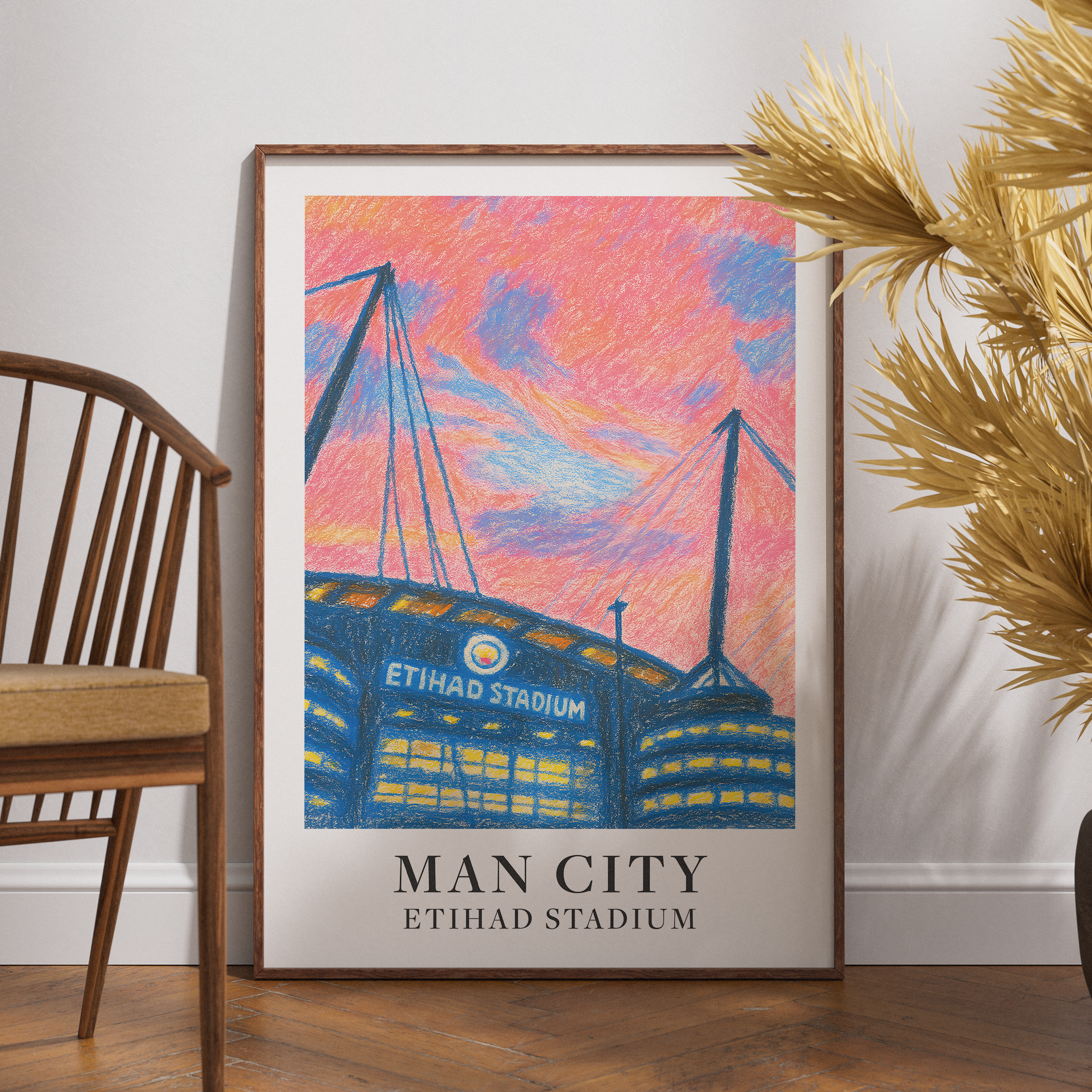 Manchester City Etihad Stadium art print – gallery wall mockup