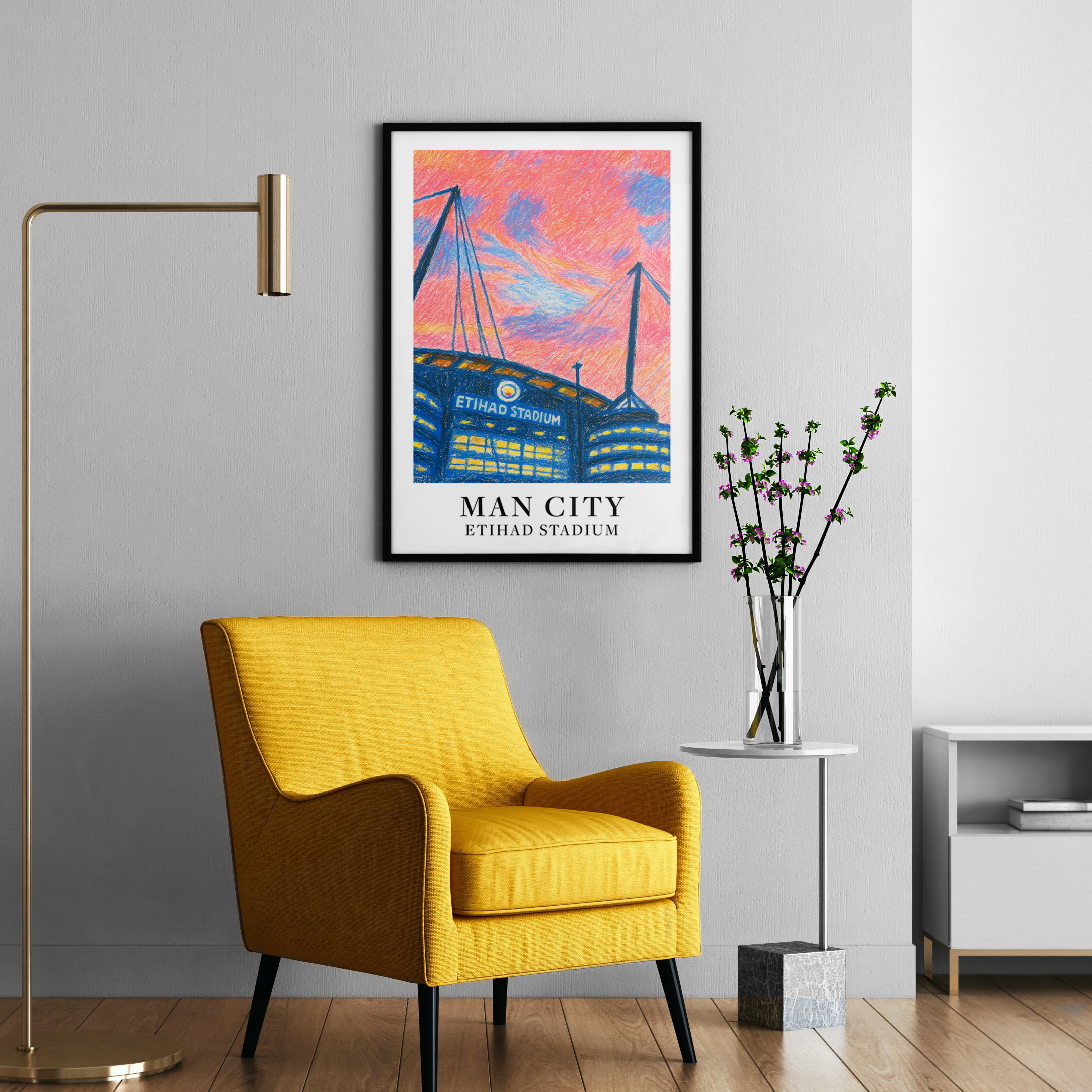 Manchester City Etihad Stadium art print – alternate display mockup