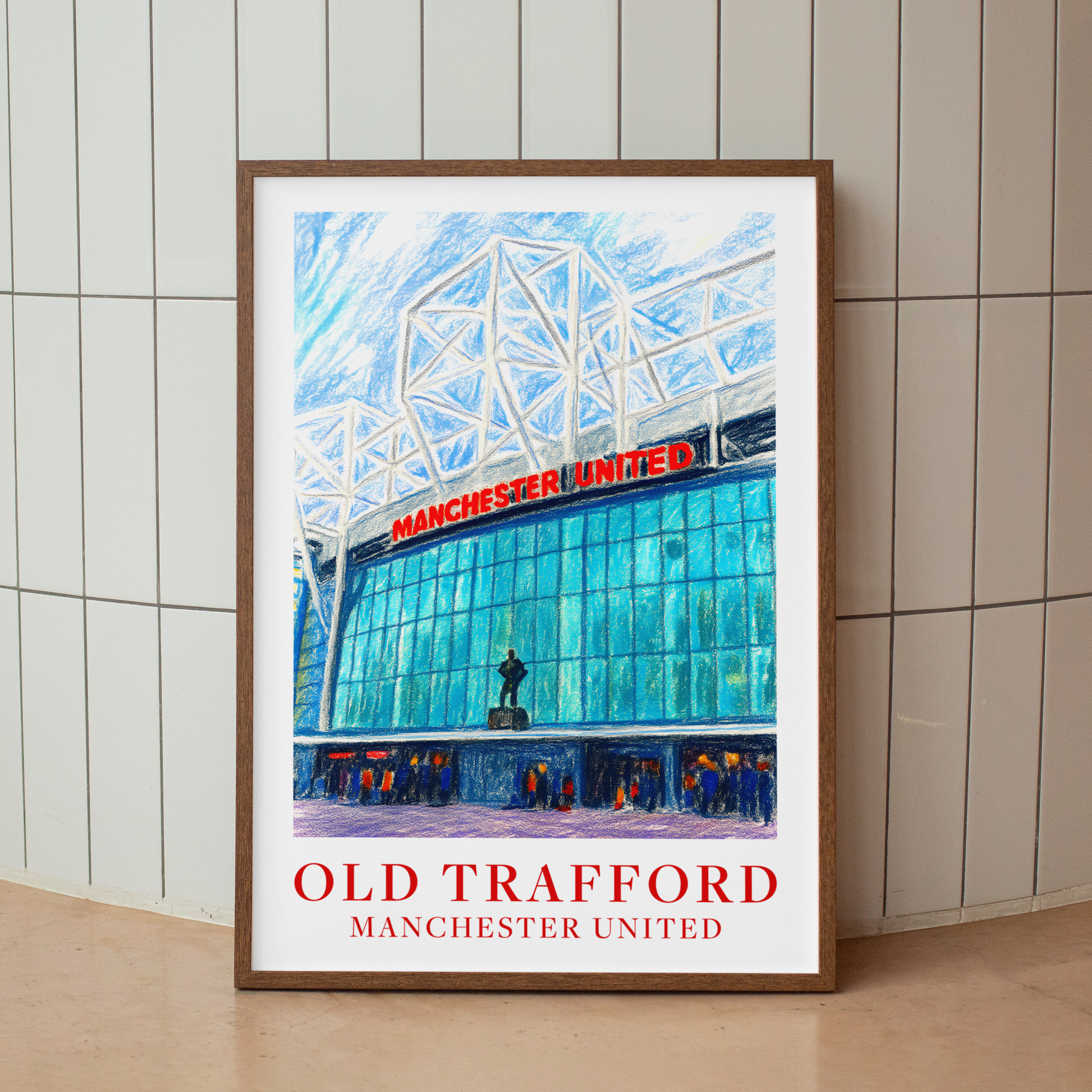 Manchester United Old Trafford stadium art print – alternate display mockup