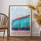 Manchester United Old Trafford stadium art print – close-up detail