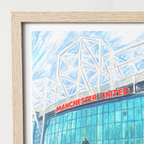 Manchester United Old Trafford stadium art print – styled room mockup