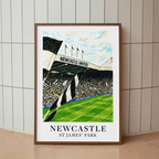 Newcastle United St James' Park stadium art print – close-up detail