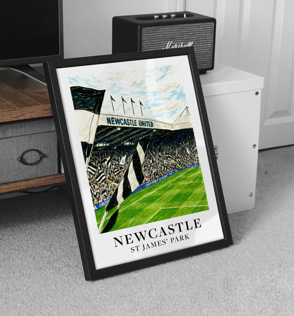 Newcastle United St James' Park stadium art print – alternate display mockup