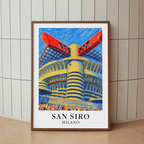 San Siro stadium art print – poster on the floor mockup