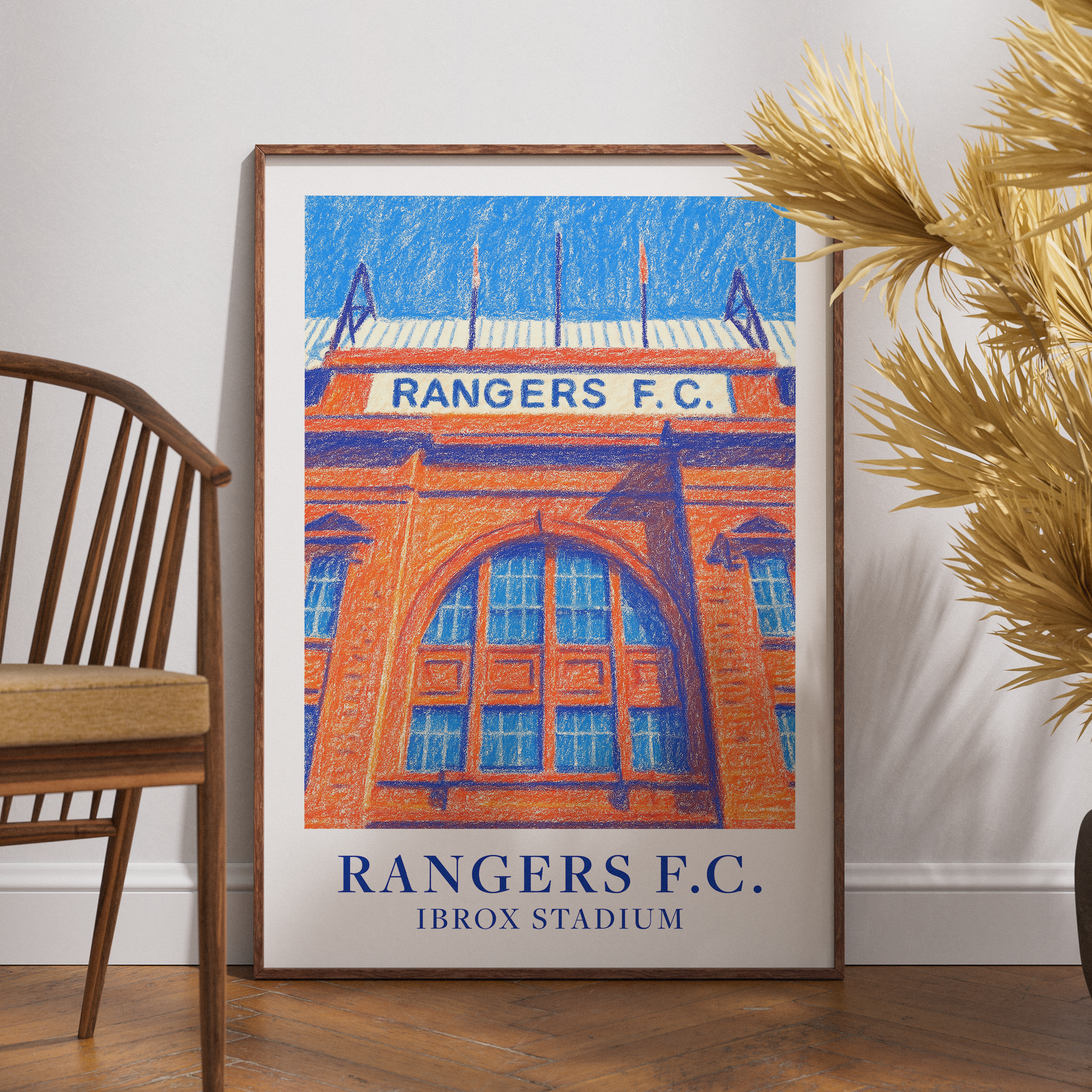 Rangers Ibrox Stadium art print – gallery wall mockup