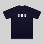 A dark navy blue short-sleeve t-shirt with a white graphic on the chest showing three soccer jerseys with numbers 37, 7, and 22, and the text 'EUROPA LEAGUE WINNERS 2020-2024'.