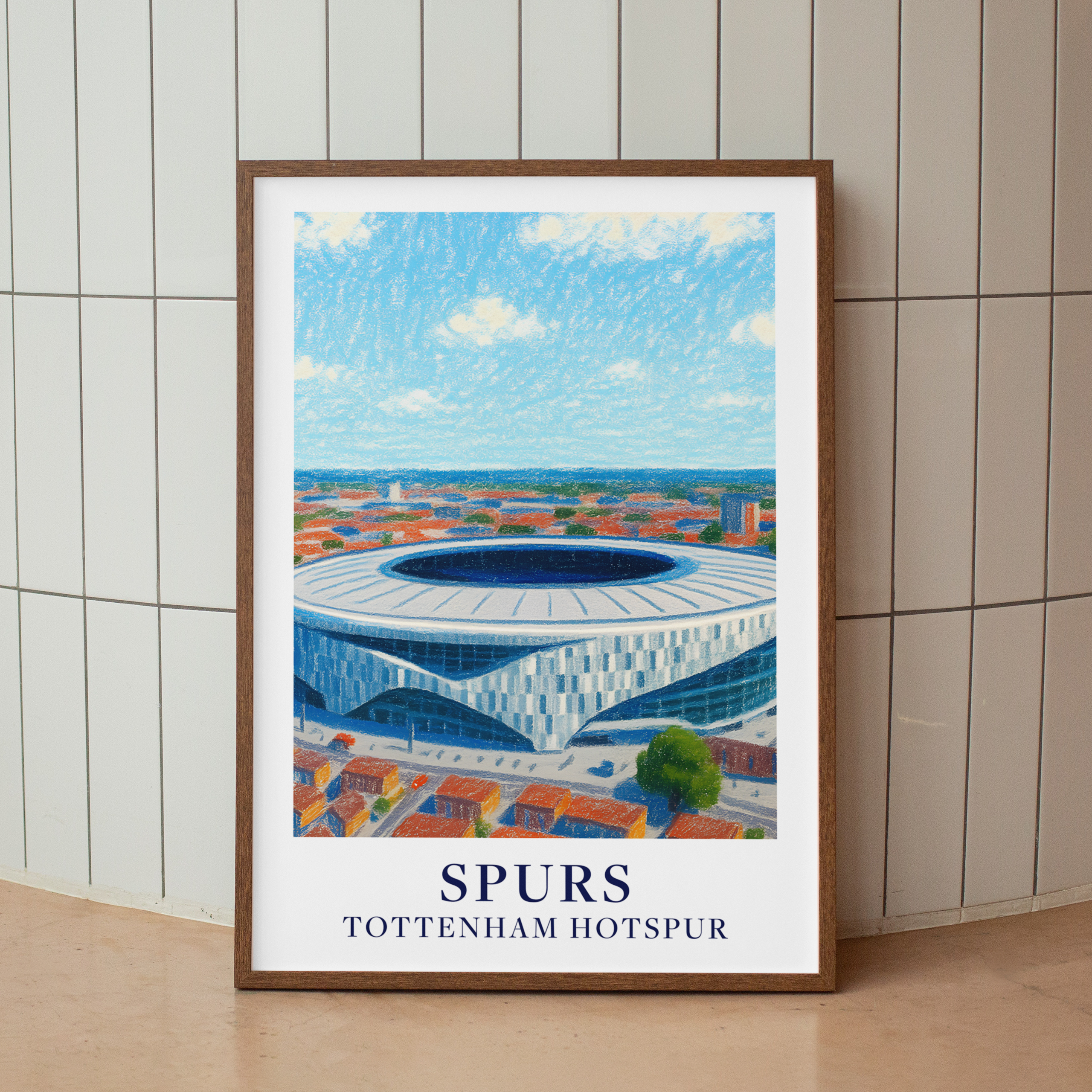 Tottenham Hotspur Stadium art print – styled room mockup