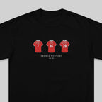 Manchester United 98/99 Treble Winners embroidered t-shirt in black – close-up detail