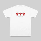 Manchester United 98/99 Treble Winners embroidered t-shirt in white – flat lay