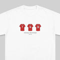 Manchester United 98/99 Treble Winners embroidered t-shirt in white – close-up detail